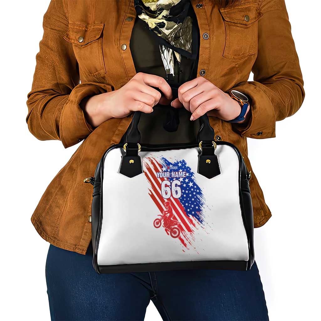 Custom Patriotic Motocross Shoulder Handbag with American Flag - Wonder Print Shop
