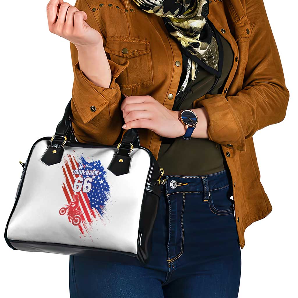 Custom Patriotic Motocross Shoulder Handbag with American Flag - Wonder Print Shop