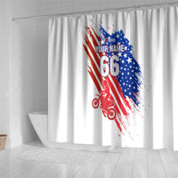 Custom Patriotic Motocross Shower Curtain with American Flag - Wonder Print Shop
