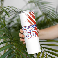 Custom Patriotic Motocross Skinny Tumbler with American Flag - Wonder Print Shop