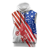 Custom Patriotic Motocross Sleeveless Hoodie with American Flag - Wonder Print Shop