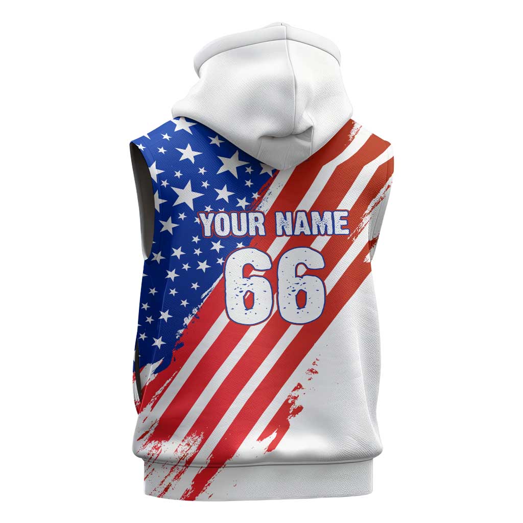 Custom Patriotic Motocross Sleeveless Hoodie with American Flag - Wonder Print Shop