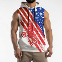 Custom Patriotic Motocross Sleeveless Hoodie with American Flag - Wonder Print Shop