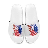 Custom Patriotic Motocross Slide Sandals with American Flag - Wonder Print Shop