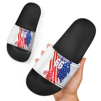 Custom Patriotic Motocross Slide Sandals with American Flag - Wonder Print Shop