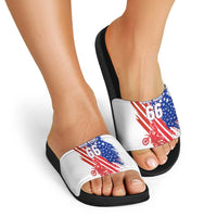 Custom Patriotic Motocross Slide Sandals with American Flag - Wonder Print Shop