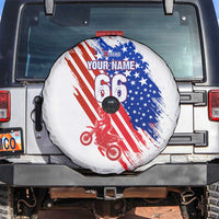 Custom Patriotic Motocross Spare Tire Cover with American Flag - Wonder Print Shop