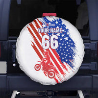 Custom Patriotic Motocross Spare Tire Cover with American Flag - Wonder Print Shop