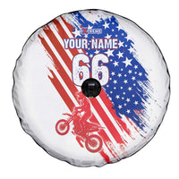 Custom Patriotic Motocross Spare Tire Cover with American Flag - Wonder Print Shop