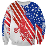 Custom Patriotic Motocross Sweatshirt with American Flag - Wonder Print Shop