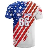 Custom Patriotic Motocross T Shirt with American Flag - Wonder Print Shop