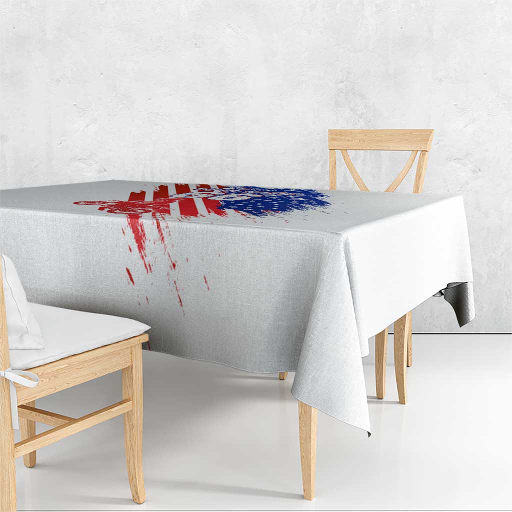Custom Patriotic Motocross Tablecloth with American Flag - Wonder Print Shop