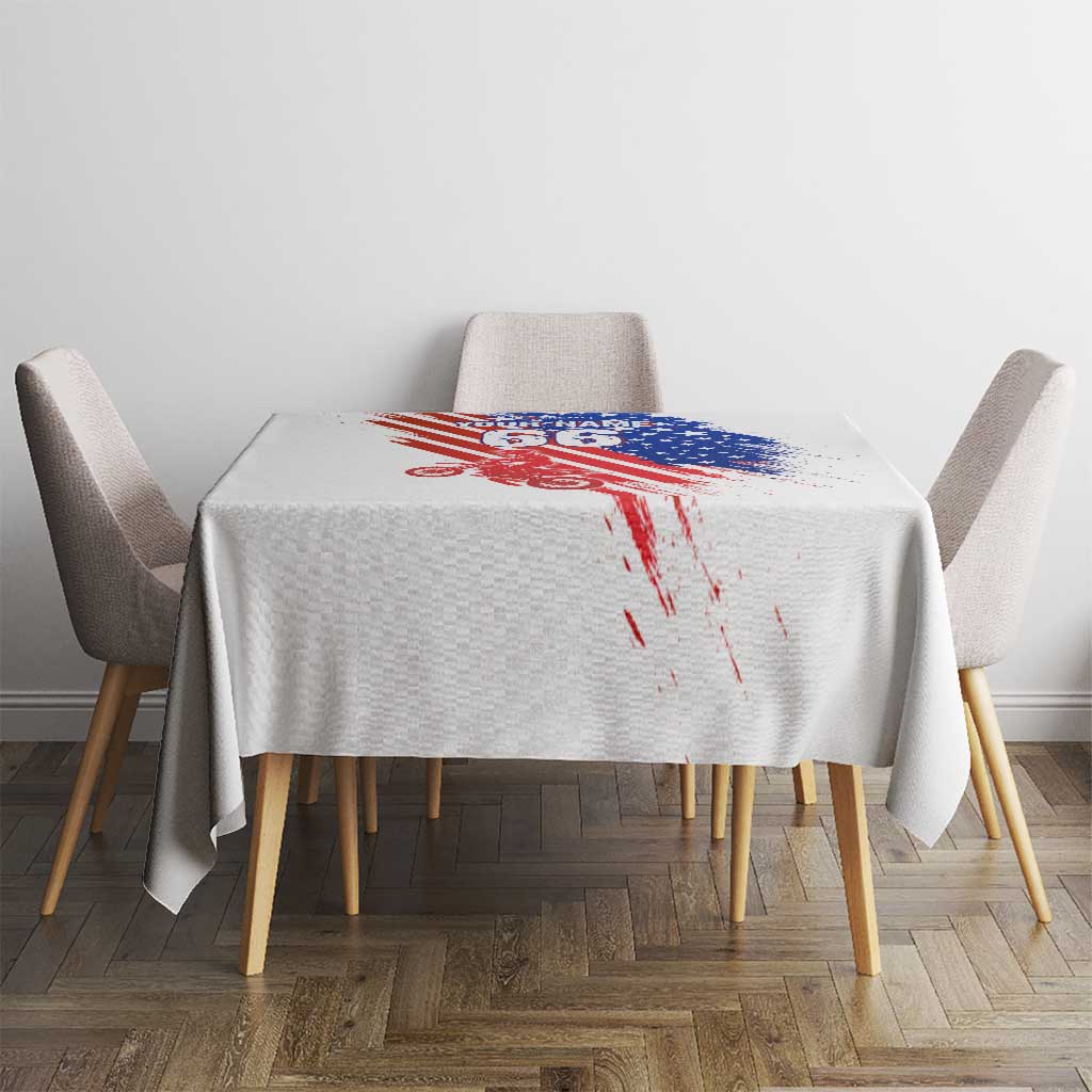 Custom Patriotic Motocross Tablecloth with American Flag - Wonder Print Shop