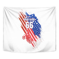 Custom Patriotic Motocross Tapestry with American Flag - Wonder Print Shop