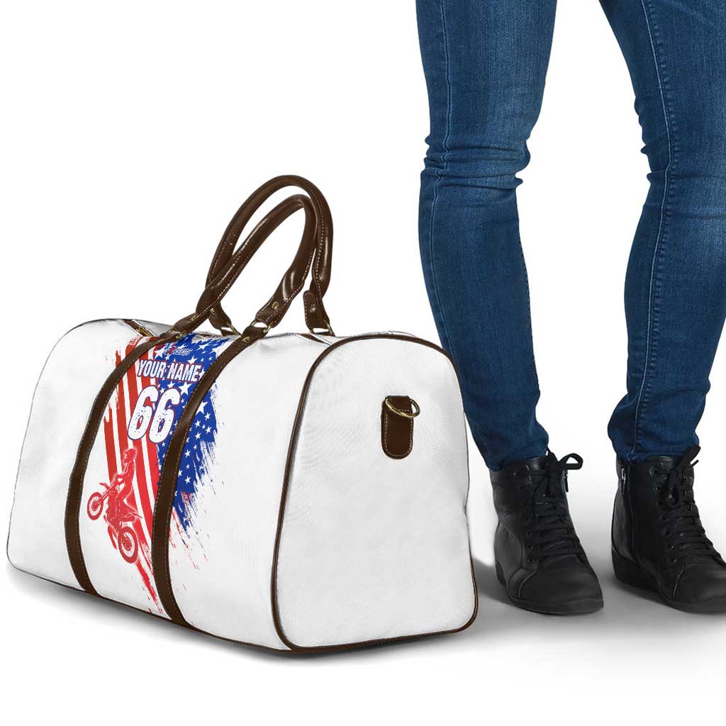 Custom Patriotic Motocross Travel Bag with American Flag - Wonder Print Shop