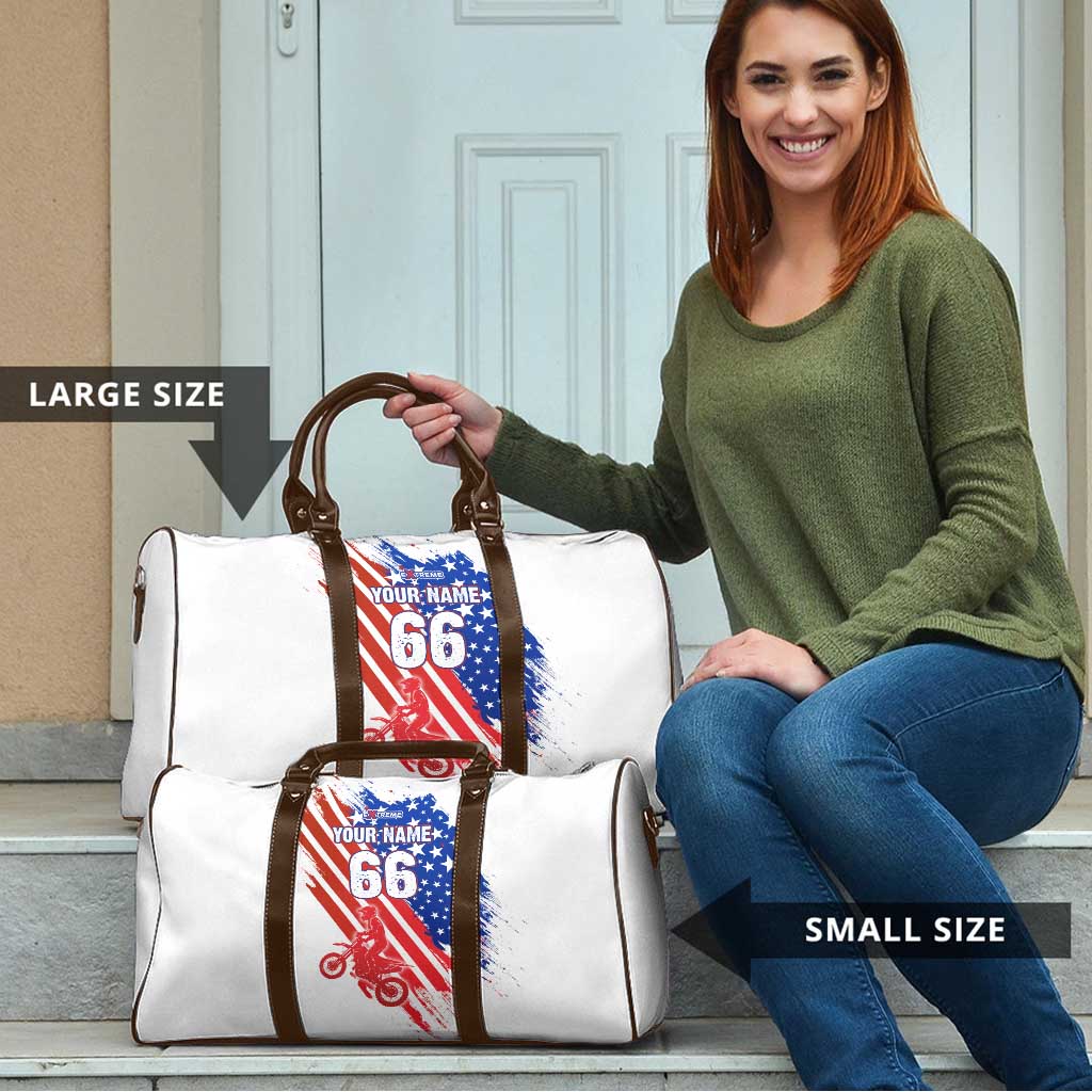 Custom Patriotic Motocross Travel Bag with American Flag - Wonder Print Shop