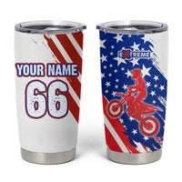 Custom Patriotic Motocross Tumbler Cup with American Flag - Wonder Print Shop
