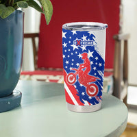Custom Patriotic Motocross Tumbler Cup with American Flag - Wonder Print Shop