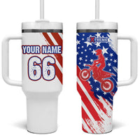 Custom Patriotic Motocross Tumbler With Handle with American Flag - Wonder Print Shop