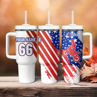 Custom Patriotic Motocross Tumbler With Handle with American Flag - Wonder Print Shop