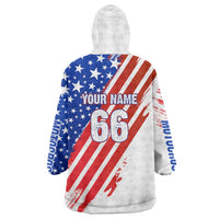 Custom Patriotic Motocross Wearable Blanket Hoodie with American Flag - Wonder Print Shop