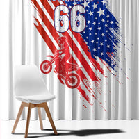 Custom Patriotic Motocross Window Curtain with American Flag - Wonder Print Shop