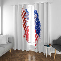 Custom Patriotic Motocross Window Curtain with American Flag - Wonder Print Shop