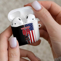 Custom Patriotic Eagle Motocross AirPods Case with American Flag and Rider Design - Wonder Print Shop