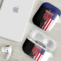 Custom Patriotic Eagle Motocross AirPods Case with American Flag and Rider Design - Wonder Print Shop