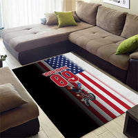 Custom Patriotic Eagle Motocross Area Rug with American Flag and Rider Design - Wonder Print Shop