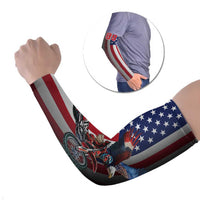 Custom Patriotic Eagle Motocross Arm Sleeves with American Flag and Rider Design - Wonder Print Shop
