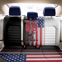 Custom Patriotic Eagle Motocross Back Car Seat Cover with American Flag and Rider Design - Wonder Print Shop