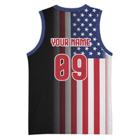 Custom Patriotic Eagle Motocross Basketball Jersey with American Flag and Rider Design - Wonder Print Shop