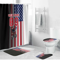 Custom Patriotic Eagle Motocross Bathroom Set with American Flag and Rider Design - Wonder Print Shop