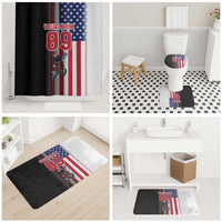Custom Patriotic Eagle Motocross Bathroom Set with American Flag and Rider Design - Wonder Print Shop
