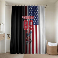 Custom Patriotic Eagle Motocross Bathroom Set with American Flag and Rider Design - Wonder Print Shop