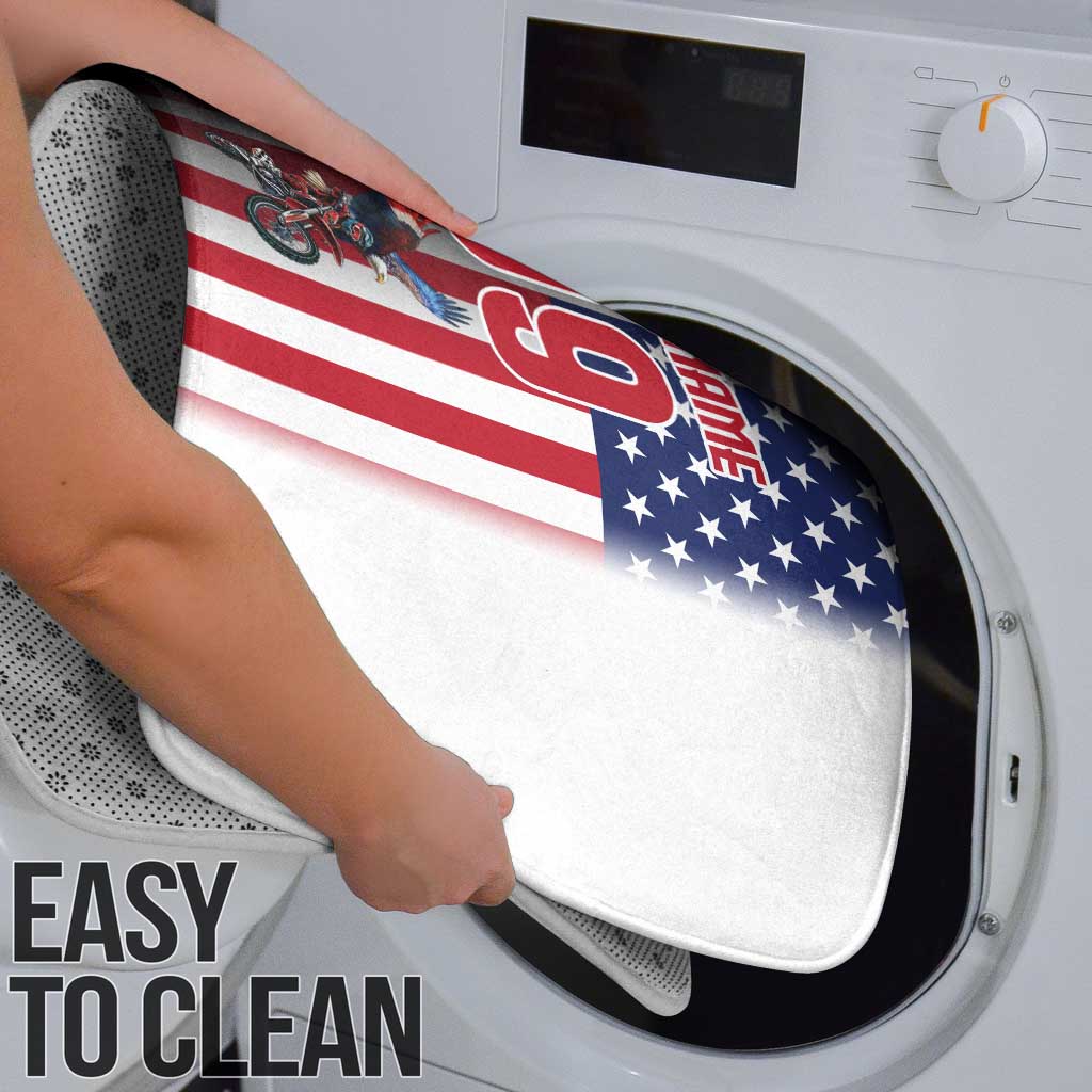 Custom Patriotic Eagle Motocross Bathroom Set with American Flag and Rider Design - Wonder Print Shop