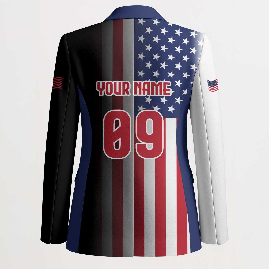 Custom Patriotic Eagle Motocross Blazer with American Flag and Rider Design - Wonder Print Shop
