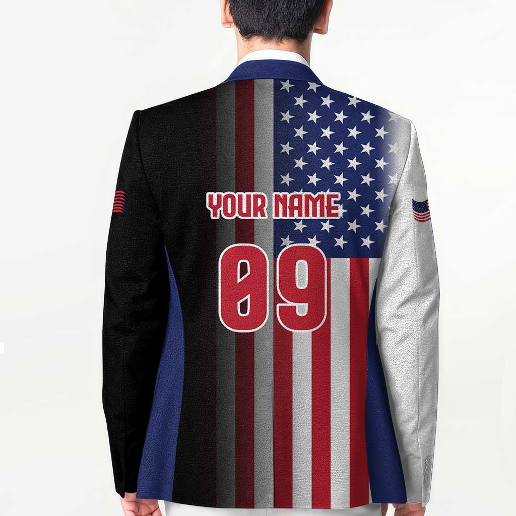 Custom Patriotic Eagle Motocross Blazer with American Flag and Rider Design - Wonder Print Shop