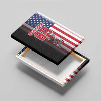 Custom Patriotic Eagle Motocross Canvas Wall Art with American Flag and Rider Design - Wonder Print Shop