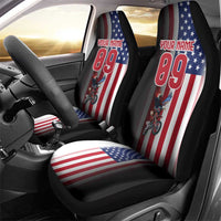 Custom Patriotic Eagle Motocross Car Seat Cover with American Flag and Rider Design - Wonder Print Shop