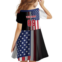 Custom Patriotic Eagle Motocross Family Matching Off The Shoulder Long Sleeve Dress and Hawaiian Shirt with American Flag and Rider Design - Wonder Print Shop