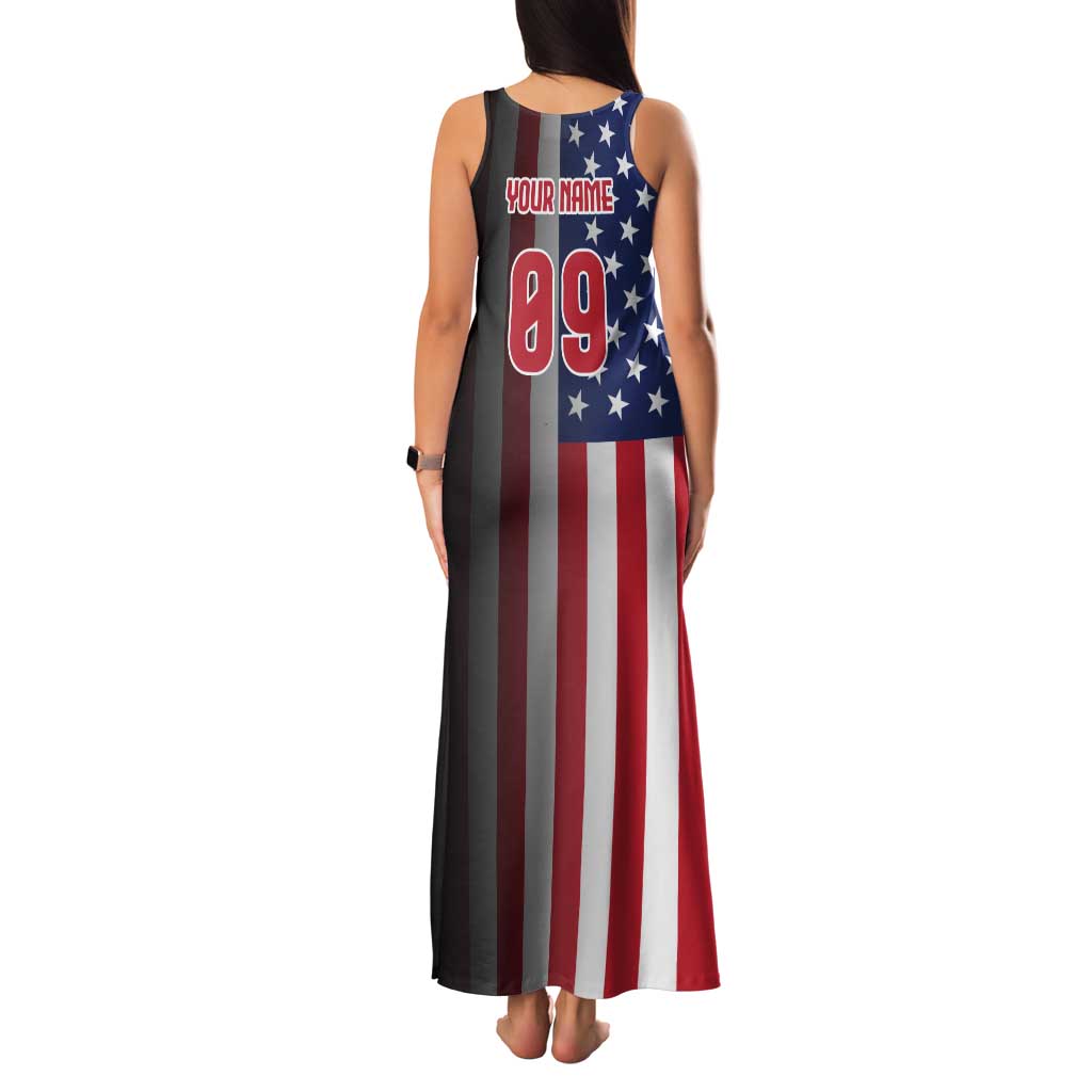 Custom Patriotic Eagle Motocross Family Matching Tank Maxi Dress and Hawaiian Shirt with American Flag and Rider Design - Wonder Print Shop