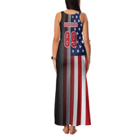 Custom Patriotic Eagle Motocross Family Matching Tank Maxi Dress and Hawaiian Shirt with American Flag and Rider Design - Wonder Print Shop