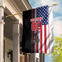 Custom Patriotic Eagle Motocross Garden Flag with American Flag and Rider Design - Wonder Print Shop