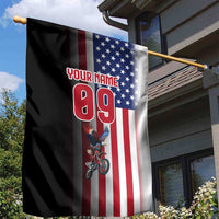 Custom Patriotic Eagle Motocross Garden Flag with American Flag and Rider Design - Wonder Print Shop