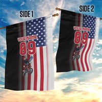 Custom Patriotic Eagle Motocross Garden Flag with American Flag and Rider Design - Wonder Print Shop