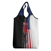Custom Patriotic Eagle Motocross Grocery Bag with American Flag and Rider Design - Wonder Print Shop