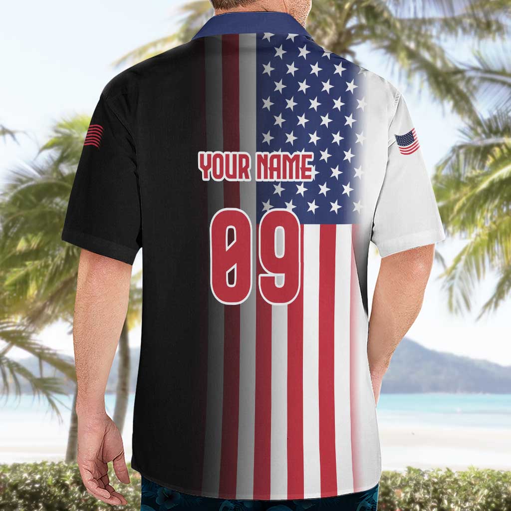 Custom Patriotic Eagle Motocross Hawaiian Shirt with American Flag and Rider Design - Wonder Print Shop