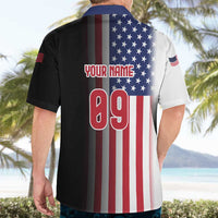 Custom Patriotic Eagle Motocross Hawaiian Shirt with American Flag and Rider Design - Wonder Print Shop